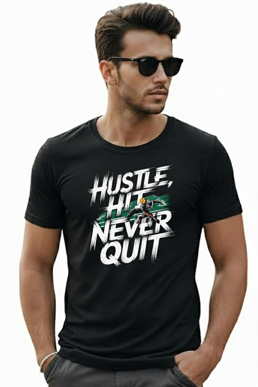 Hustle Hit Never Quite Regular Fit Printed T-shirt
