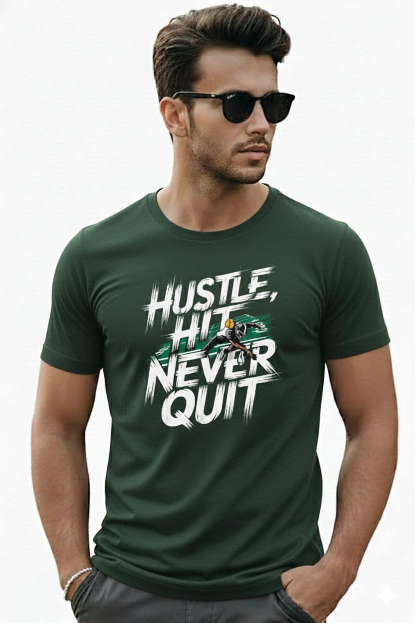 Hustle Hit Never Quite Regular Fit Printed T-shirt