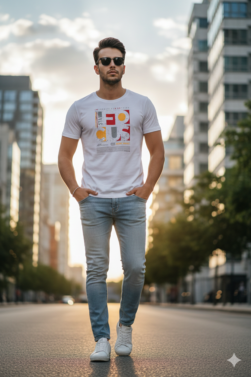 Stay Focus On Your Goal Regular Fit Printed T-shirt